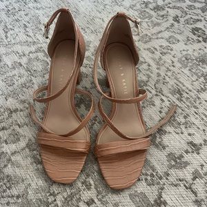 Snake skin nude heels